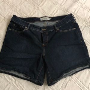 Torrid jean shorts; size 16. Dark wash; like new.